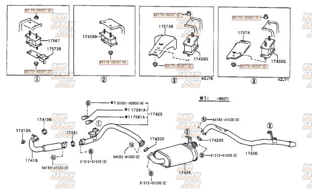 Toyota OEM Muffler Bushing Nut - KZJ71G
